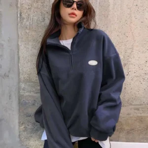 Pull pilou femme oversize