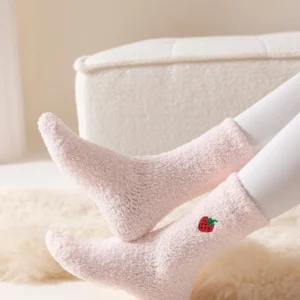Chaussettes en pilou rose soft