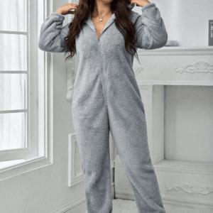 Combinaison pilou pilou femme grande taille gris