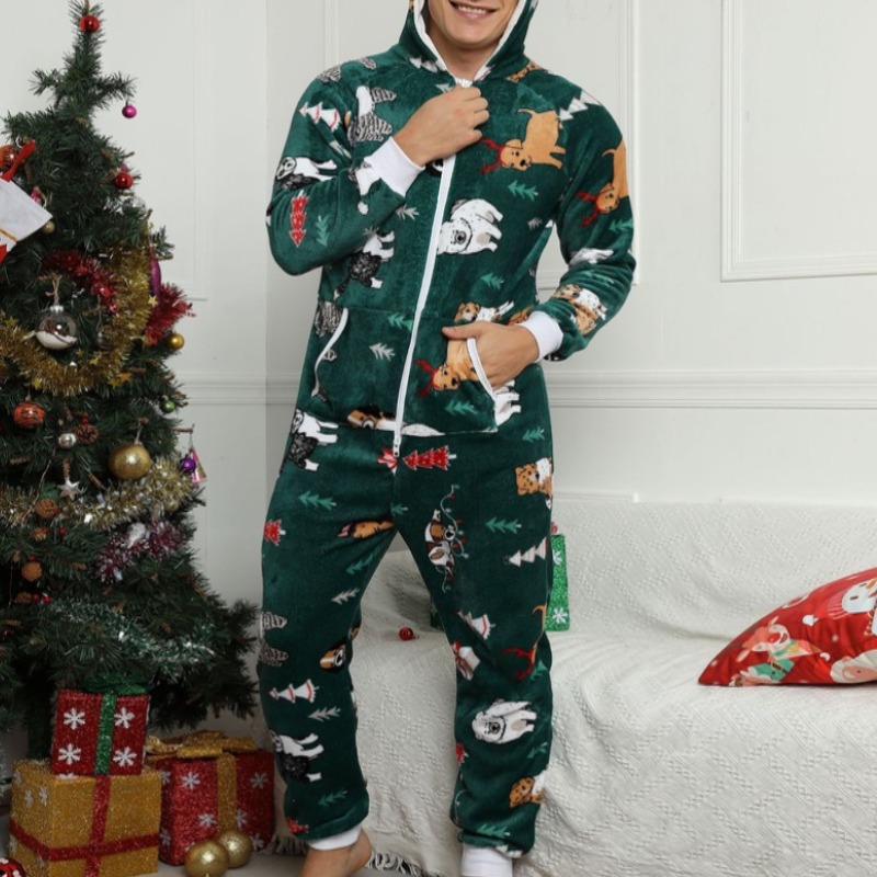 Pyjama pilou pilou pour homme en flanelle à motif de Noël - Pyjama D'Or